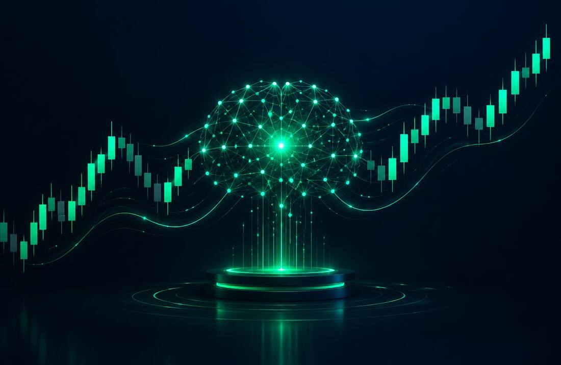 Norden Core AI trading engine analysing candlestick charts with a neural network